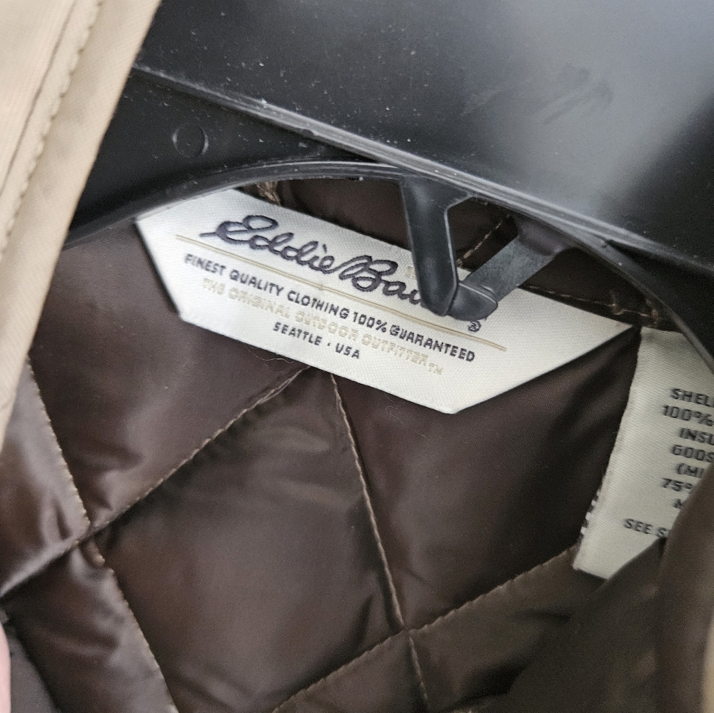 Eddie Bauer Down Tan Quilted Vest Petite - Picture 4 of 6